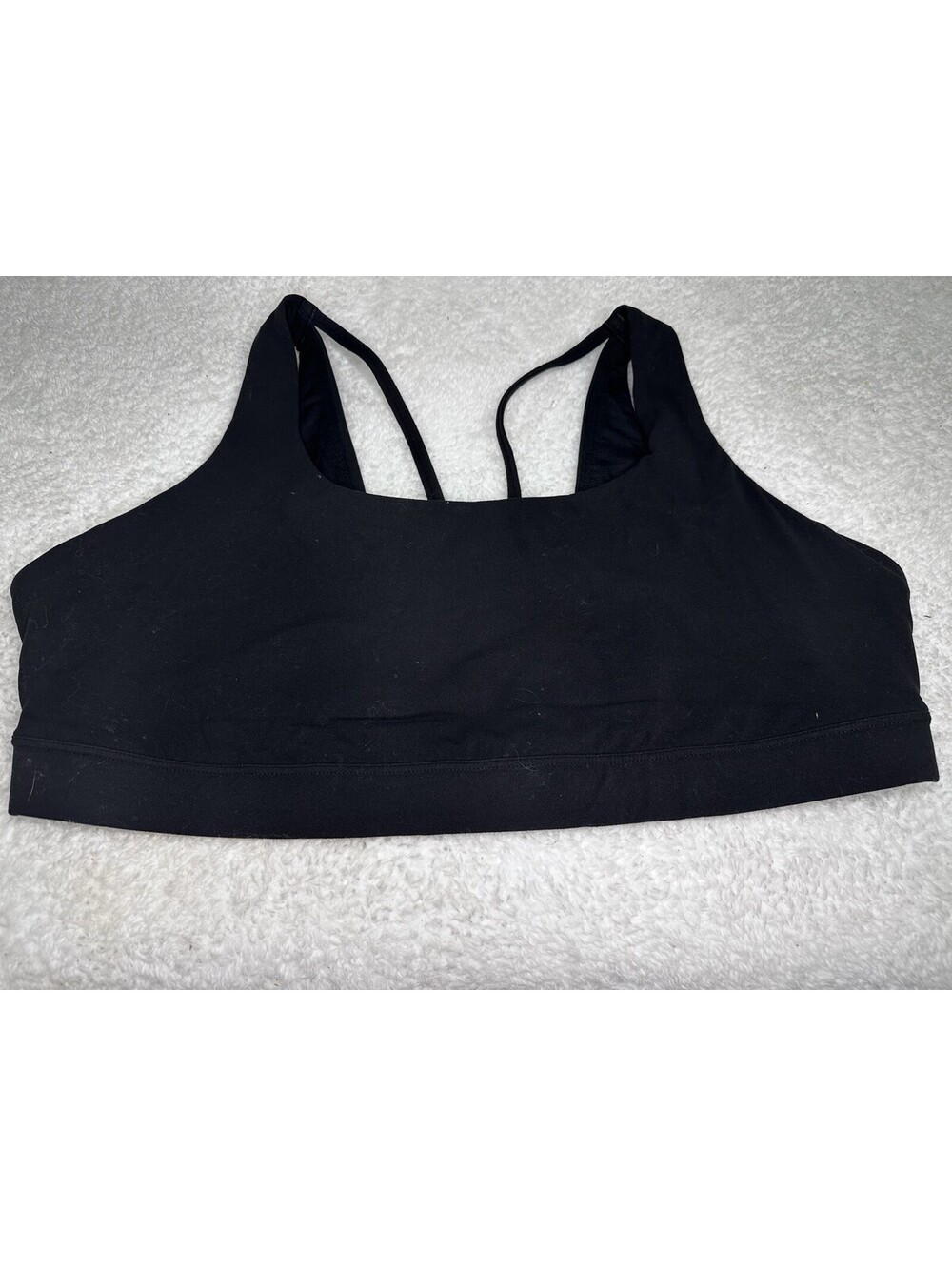 Lands' End Black Strappy Racerback Sports Bra Size Large NWT